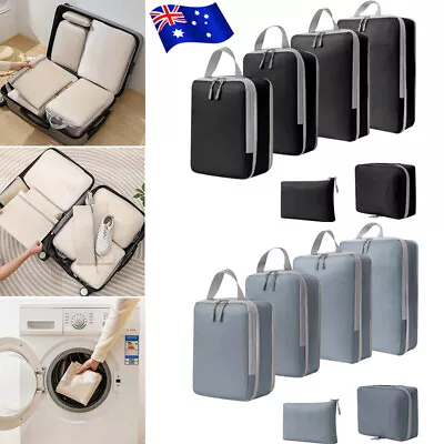 6PCS Luggage Storage Packing Cubes Organiser Suitcases Travel Compression Bag AU • $5.59