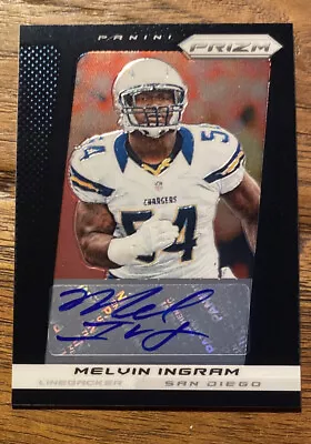 Melvin Ingram 2013 Panini Prizm BLACK Auto Autograph #160 San Diego Chargers • $7.99