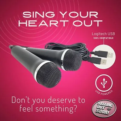 2 USB Mics NEW OZI Microphone We Sing It Voice Singing Game PS4 PS3 Wii Xbox 360 • $90.02