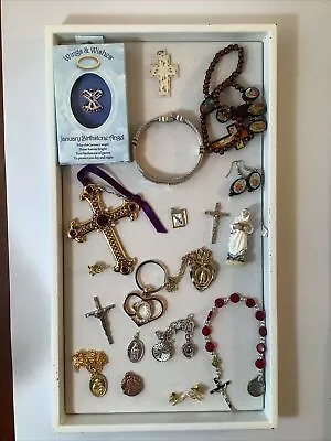 Vintage To Now Religious Catholic Rosary & Medals Junk Drawer Lot 816 • $39.95