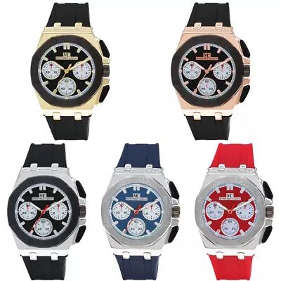 44mm Montres Carlo Men's Fashion Soft Silicone Band Luxury Sports Dress Watch • $18.90