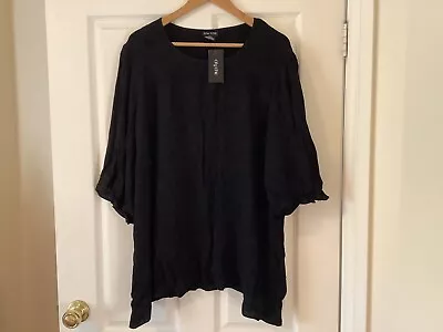 City Chic Plus Size Xxl Black Rippling Top Nwt New • $25