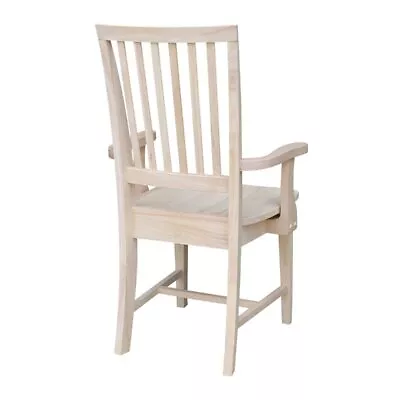 Mission Solid Wood Side Chair With Arms In Unfinished • $137.79