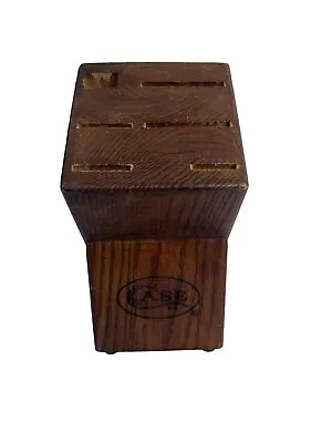 Vintage CASE XX Wood Kitchen Knife Storage Block 5 Slots + Sharpening Steel Hole • $24.99