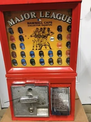 RARE Vintage MLB Baseball Caps Vending Machine W/ Hats Keychains In Capsules • $249.99