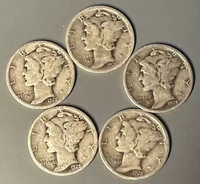 Lot Of (1) 1928 P Mercury Head Dime (From Pictures W Free Shipping) • $4.50