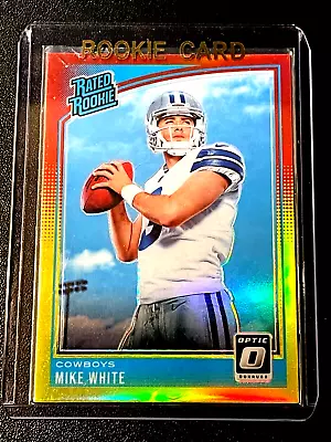 2018 Donruss Optic Rated Rookie Red And Yellow Mike White #185 Rookie RC COWBOYS • $10