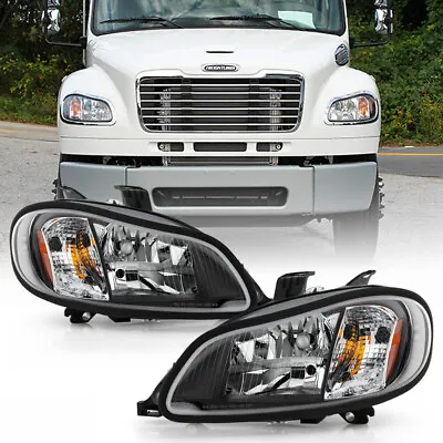 For 03-20 Freightliner M2 106 M2 112 Business Class BLACK Repalcement Headlight • $172.99