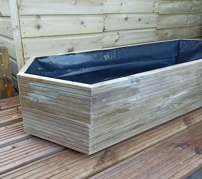 Raised Garden Water Feature Handmade Wooden Pond 150x50x27cm Delivered Ready2Use • £149