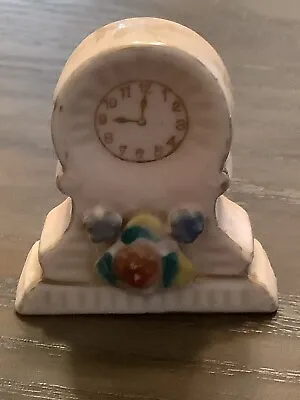 Vintage Small Pink Glazed Ceramic Clock Figurine  Made In Occupied Japan • $10