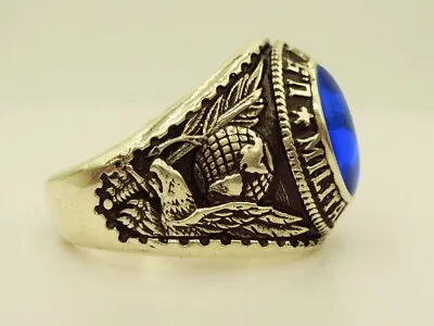 Silver 925 W 10K PLATED  MILITARY POLICE RING  MP RING  USMP  US Size 12 • $76.30