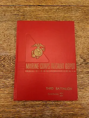 1950s US MARINE CORPS RECRUIT DEPOT YEARBOOK SAN DIEGO 3rd Bat PLATOONS 456 457 • $60