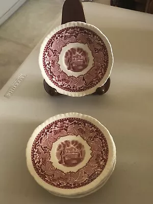 Antique 7  Mason’s Patent Ironstone China Vista Red Saucers/ Small Plates 575” • $75