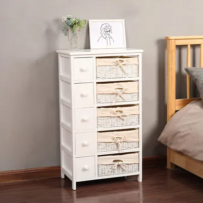 Levede Storage Cabinet Side Table Bedside Tables Chest Of 5 Drawers Tallboy • $109.99