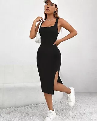 Dress Size Small Women Black New Slide Slit Sleeveless • $9.99