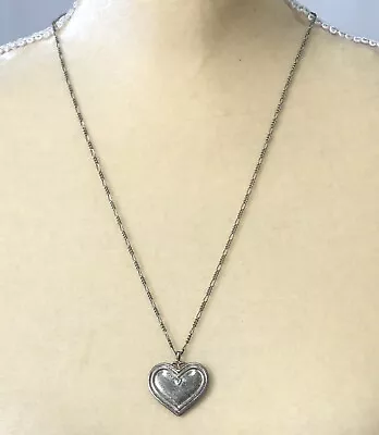 RGE Necklace Heart Pendant Daughter Etched Sterling Silver W Diamond Accent • $32.99