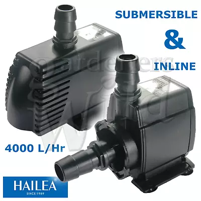 HAILEA HX8840 INLINE WATER PUMP 4000L/hr Hydroponic Aquarium Fish Tank HX-8840 • £44.90