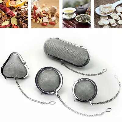 Tea Infuser Ball Mesh Loose Leaf Herb Strainer Stainless Steel Secure Locking • £2.63