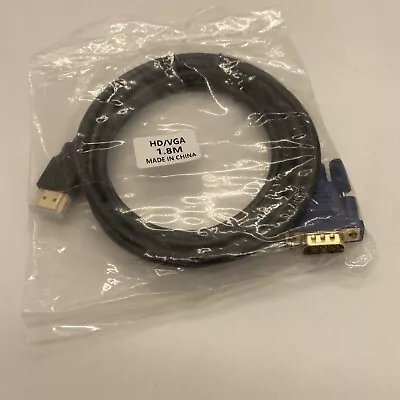 HDMI Male To VGA M 1080P Video Converter Adapter Cable For PC DVD HDTV 1.8M/6FT • $16.99