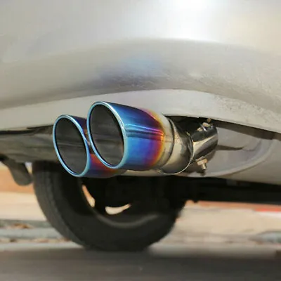 Car Rear Dual Exhaust Pipe Tail Muffler Tip Throat Tailpipe Stainless Steel  • $37.11