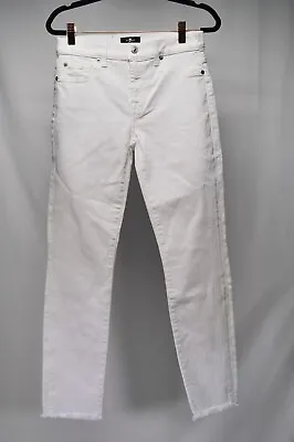7 For All Mankind 7FAM Raxanne Ankle Slim Cigarette White Jeans Size 27 • $15