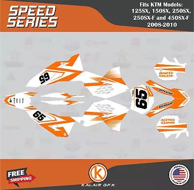 Graphics Kit For KTM 250SX-F And 450SX-F (2008-2010) Speed Series - White • $126.99