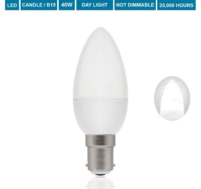 £2.98 • Buy 40W B15 LED Candle Light Bulbs 5W/6W Small Bayonet Natural Daylight White SBC