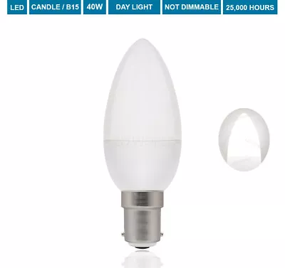 £2.98 • Buy 40W B15 LED Candle Light Bulbs 5W/6W Small Bayonet Natural Daylight White SBC
