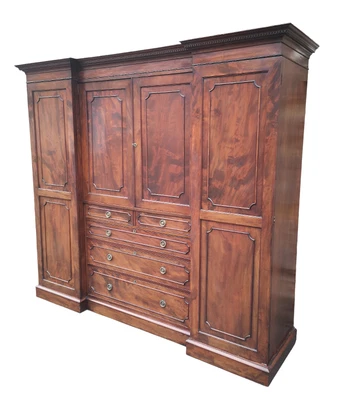 £1100 • Buy 19th Century Figured Mahoghany Wardrobe / Linen Press 