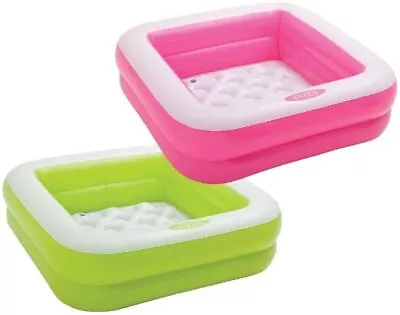 Intex  Play Box Baby Pool Frosted 57100 86 X 25cm Green / Pink • £4.99