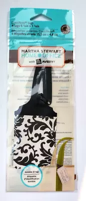 Martha Stewart Home Office Avery ElastiNote ID Tags Durable Black Damask 4 • $11.99