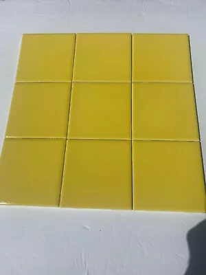 NEW VINTAGE AMERICAN OLEAN   4  X 4   CANARY  SO2  YELLOW  GLOSS • $4.59