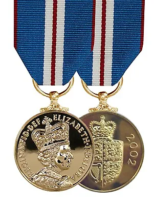 Official Queens Golden Jubilee Miniature Medal And Ribbon ( 100% UK Made • £8