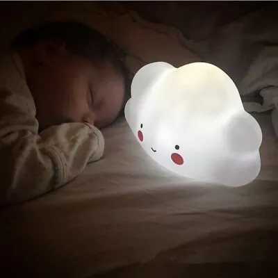 Cute Cloud LED Silicone Multicolored Night Light Wall Lamp Baby Kids • £7.99