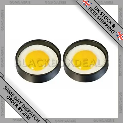 Non Stick METAL EGG FRYING RINGS Perfect Circle Round Fried/Poach Mould Eggs • £2.97