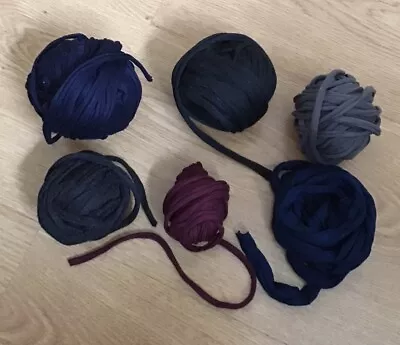 Oddments Of Tape/Ribbon Yarn - 6 Colours - Assorted Weights - 350g Total • £0.99