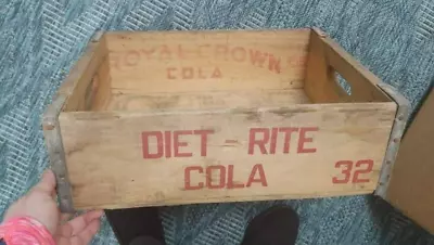 Vintage Nehi Diet Rite Cola Royal Crown Wooden Wood Crate - Chicago Label • $26