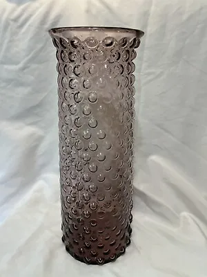 Vintage Hobnail Large Glass Cranberry Hobnail Vase 13  Tall 5  Wide • $34.99