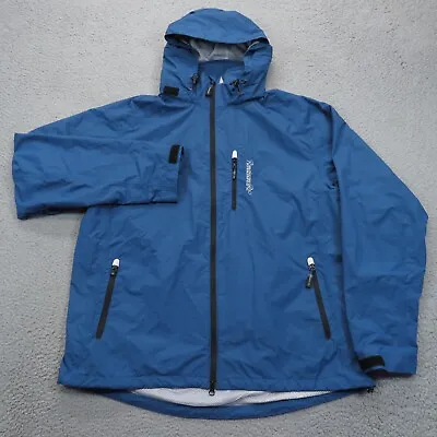 Musto Jacket Mens XL Blue Full Zip Technical Rain Wind Removable Hood Pockets • $84.95