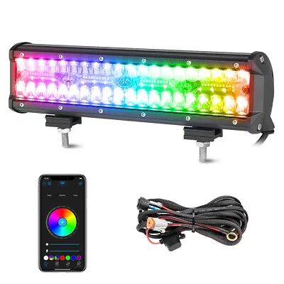 $79.95 • Buy 12Inch Neon RGB LED Work Light Bar Driving Spot Flood Combo Offroad 4x4WD Truck