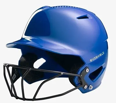 Evoshield XVT Royal High Gloss Finish Softball Batting Helmet With Facemask • $19.95
