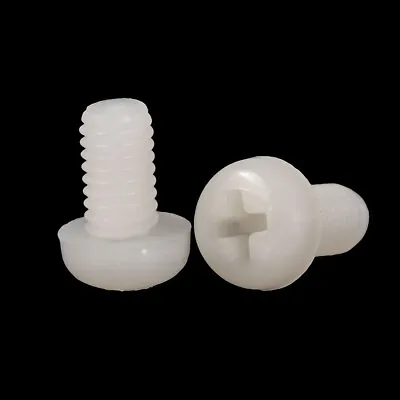 Nylon Button Head Phillips Screws M2 M2.5 M3 M4 M5 M6 M8 White Plastic Bolts • £2.70