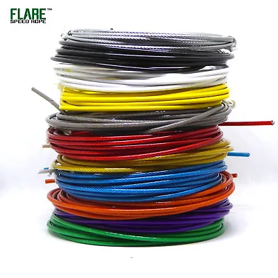 £9.99 • Buy Flare™ 3M Replacement Steel Wire Coated Uncoated Speed Skipping Jump Rope Cables