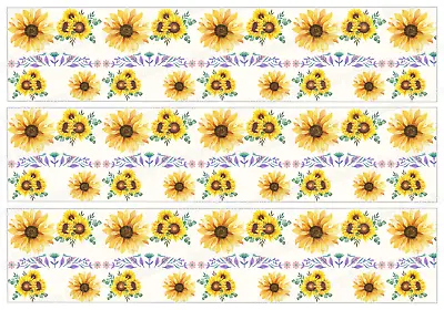 Sunflower  Flower Cake Topper Border Strip Wrap Party Decoration Edible Birthday • £6.49