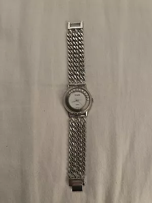 Visage Japan Movt Silver Color Women’s Watch Chains Round Moving Crystals • $40