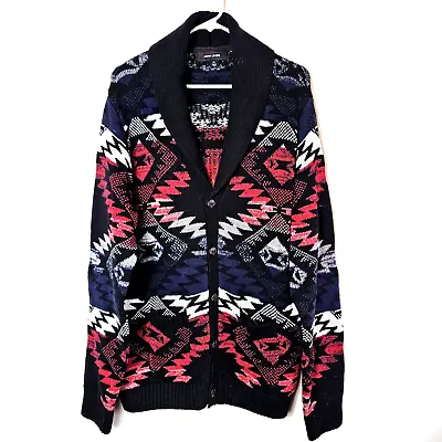 Adam Levine Mens Cardigan Sweater XL Button Pockets Aztec Southwestern Geometric • $29.99