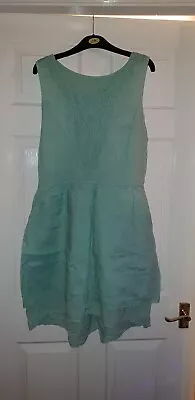 Made In Italy Linen Lace Cotton Quirky Layered Dress. Green 14-16. Worn Once • £12