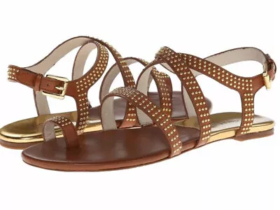 Michael Kors Womens Arianna Toe Thong Black Red Or Brown Gladiator Sandals Shoes • $25.46