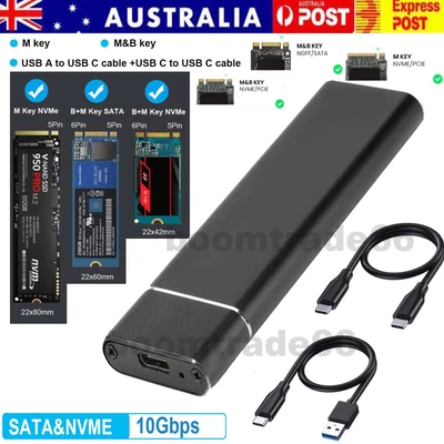 $25.99 • Buy M.2 NVME TO USB 3.1 Enclosure Type-C Storage Case Adapter SSD SATA External New