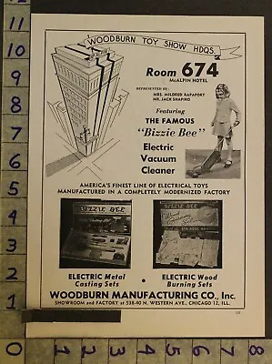 1947 Toy Ad Woodburn Bizzie Bee Houseclean Vacuum Electric Metal Casting Settc99 • $28.95